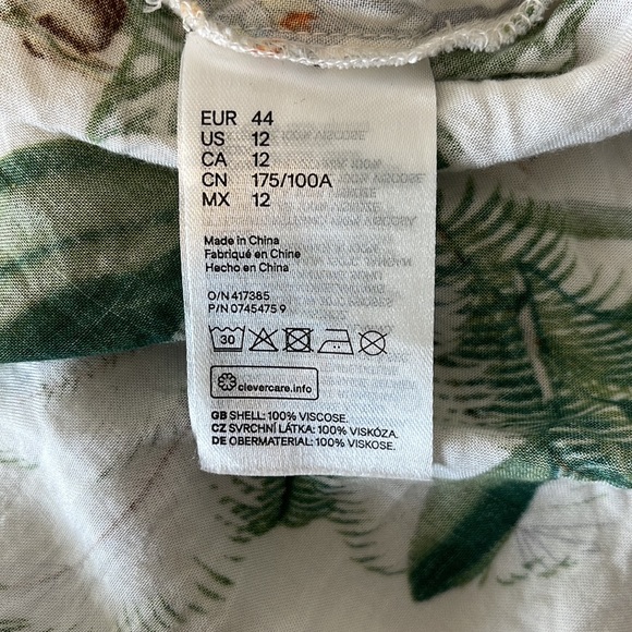 🍁H&M tunic top or beach coverup with flowers & leaves print - Picture 10 of 10